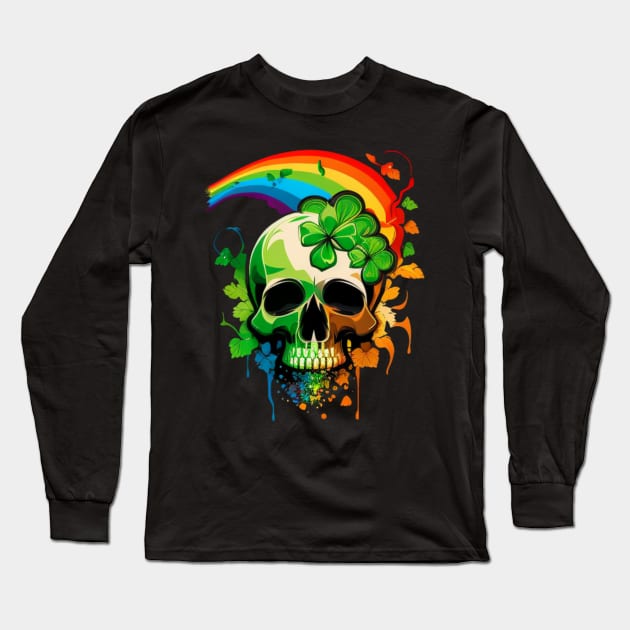 Rainbow skull Long Sleeve T-Shirt by Crazy skull